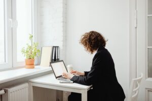 Girl working on laptop