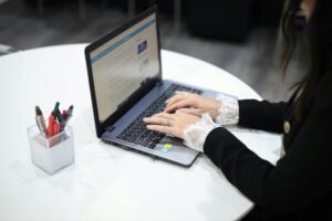 Girl working on laptop