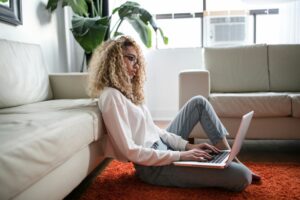 Girl working on laptop