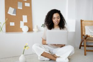 Girl working on laptop