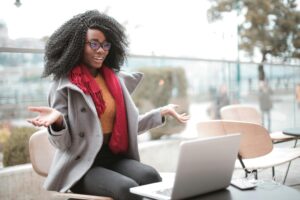 Girl working on laptop